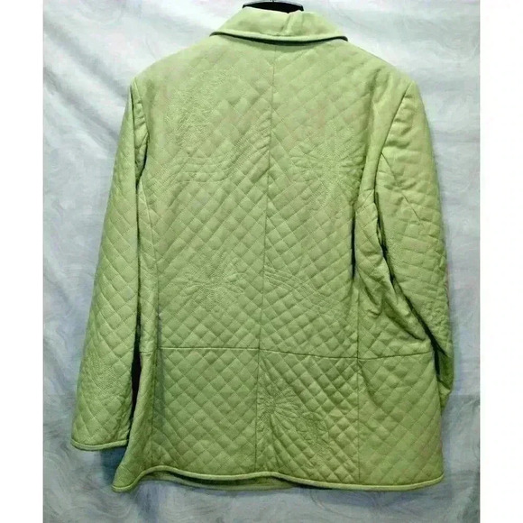 Leather Jacket Lightly Quilted Velvet Trim Pamela McCoy Size XL - Picture 5 of 16